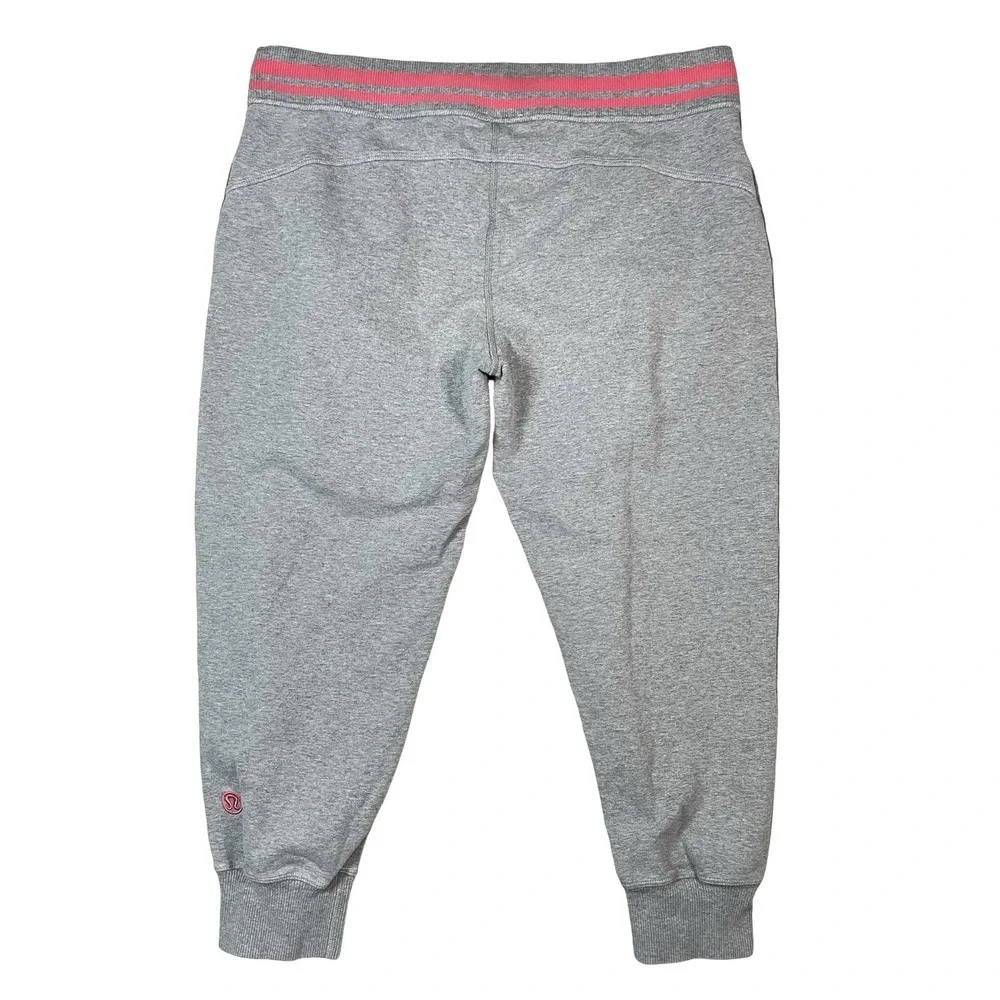 Lululemon‎ Jogger Sweatpants Womens 8 Grey Pink Drawstring Stretch Yoga Luxury